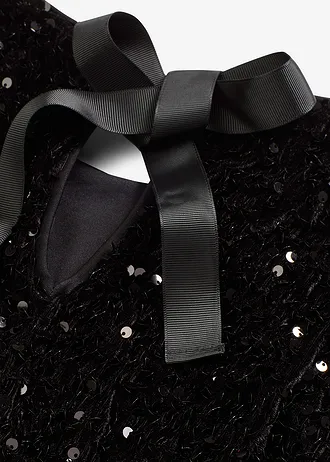 Robe courte à sequins • noir • Boutique bonprix