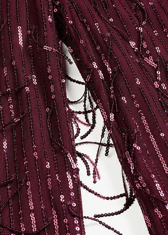 Nohavice s flitrami a strapcami • vínovo červená • obchod bonprix