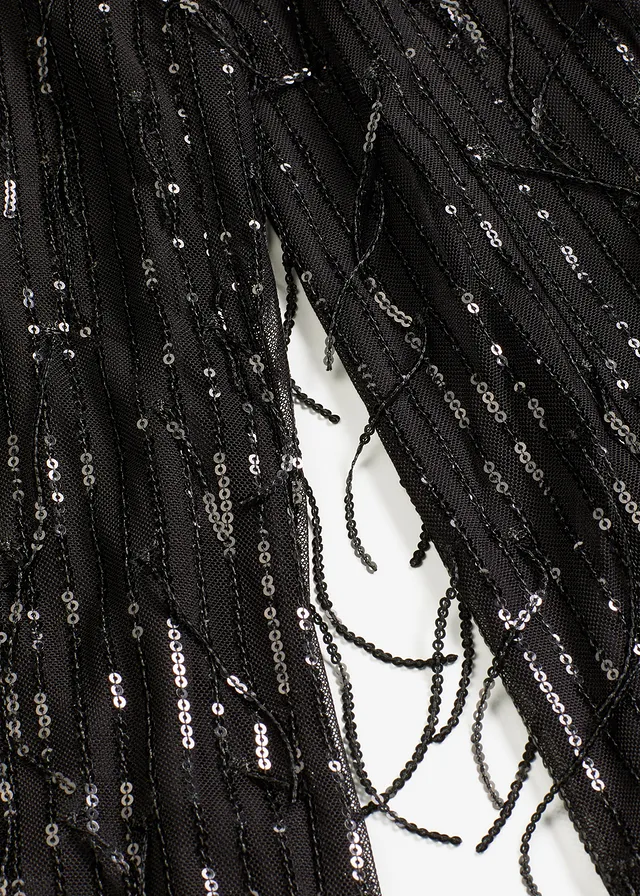 Pantaloni cu paiete și franjuri • negru • magazin bonprix