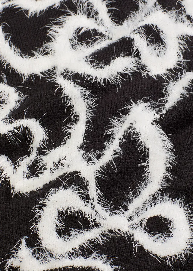 Pull doux en jacquard, viscose mélangée • noir-écru nœuds • product-page.page-title-suffix