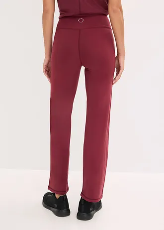Thermo sportbroek van zacht materiaal, rechte pijpen • wijnrood • bonprix online shop