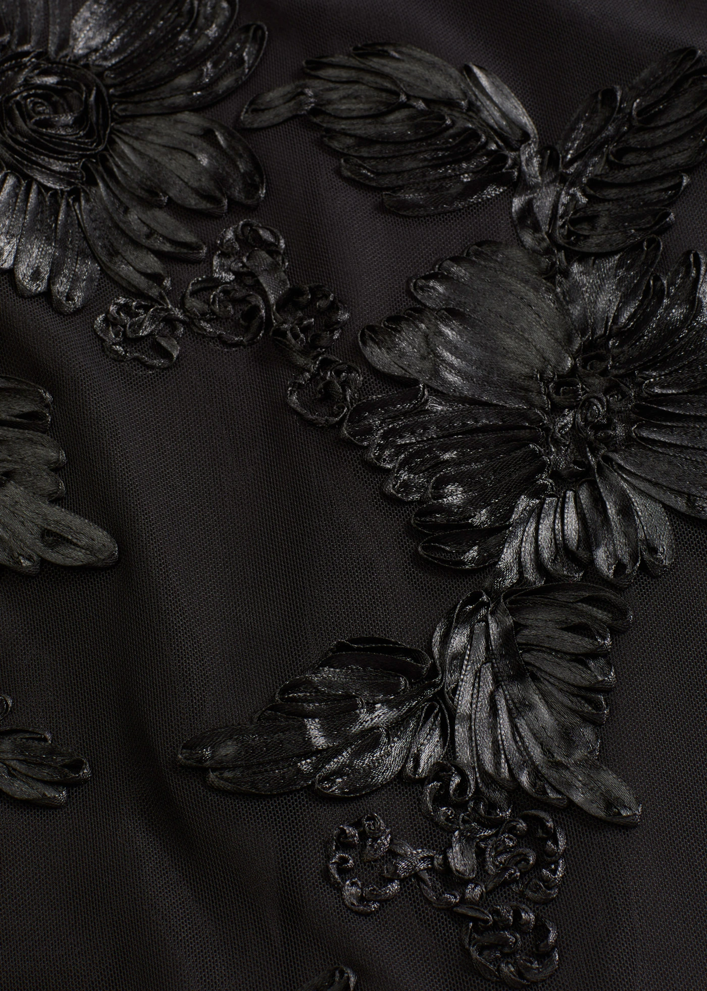 Robe longue avec broderies florales • noir • Boutique bonprix