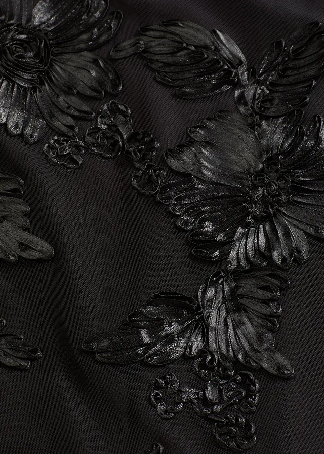 Maxi jurk met gebloemd borduursel • zwart • product-page.page-title-suffix