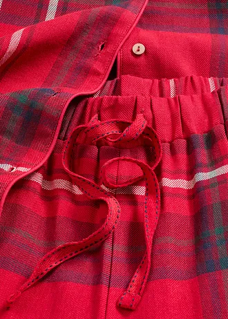 Pijama din flanelă țesută • vișiniu cadrilat • magazin bonprix