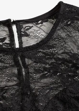 Longsleeve van prachtig kant • zwart • bonprix online shop