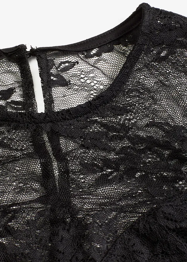 T-shirt manches longues en dentelle délicate • noir • product-page.page-title-suffix
