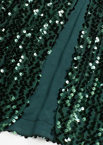 Lange jas met pailletten • diepgroen • bonprix online shop