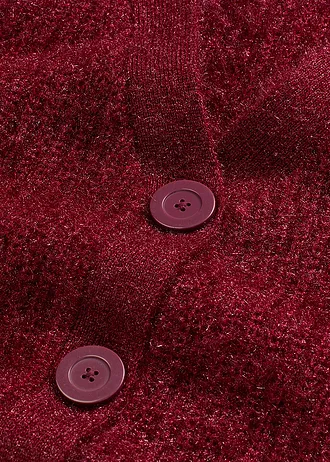 Žebrovaný kabátek ze silnější pleteniny s lesklým efektem • rubínově červená • bonprix obchod