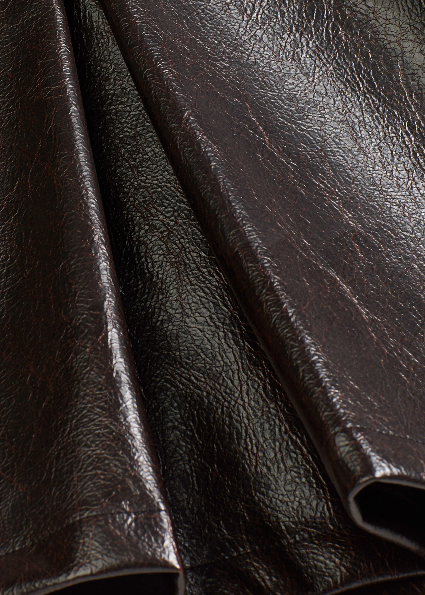 Plooirok van imitatielakleer • donkerbruin • bonprix online shop