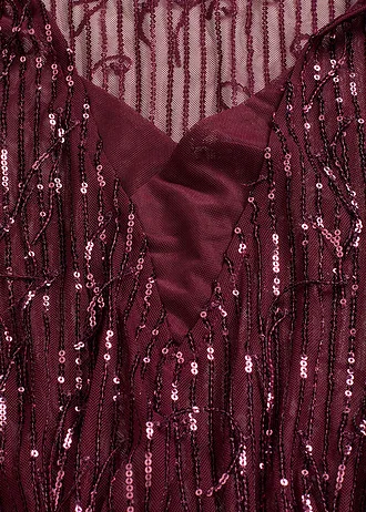 Blouse à sequins et franges • bordeaux • Boutique bonprix