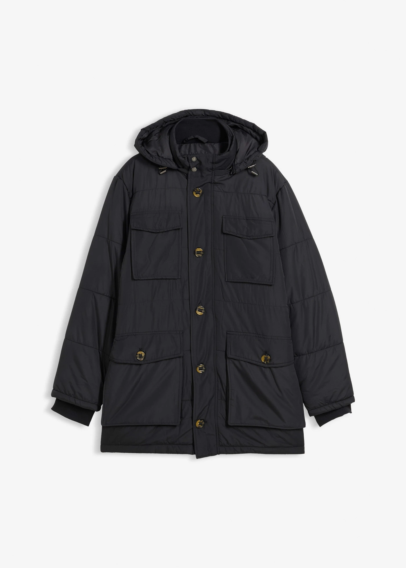 Parka rembourrée avec poches plaquées • noir • Boutique bonprix