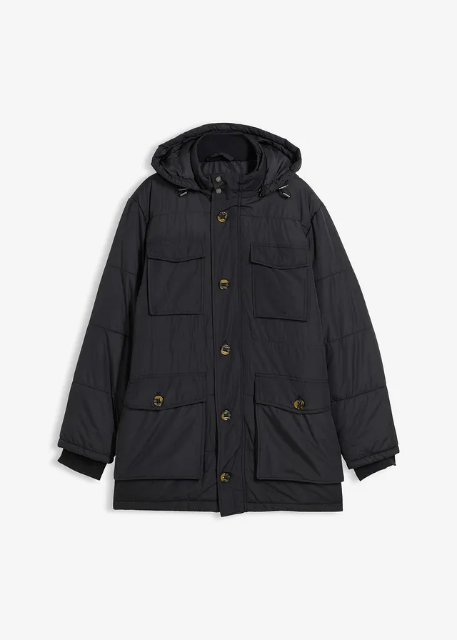 Parka rembourrée avec poches plaquées • noir • Boutique bonprix
