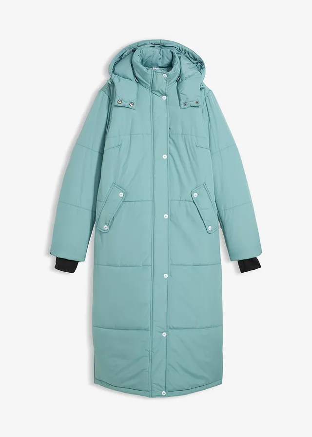 Lange, gewatteerde outdoor jas met isolerende warmtetechnologie • mineraalblauw • bonprix online shop
