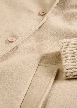 Gyapjú kabát kötött betéttel • világos homok • bonprix áruház