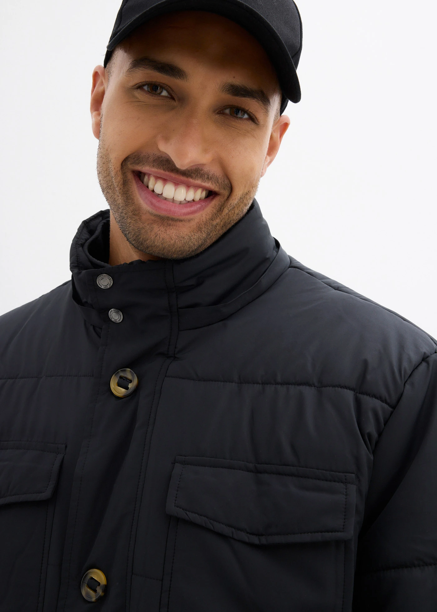 Parka rembourrée avec poches plaquées • noir • Boutique bonprix