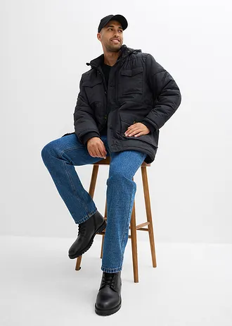 Parka rembourrée avec poches plaquées • noir • Boutique bonprix