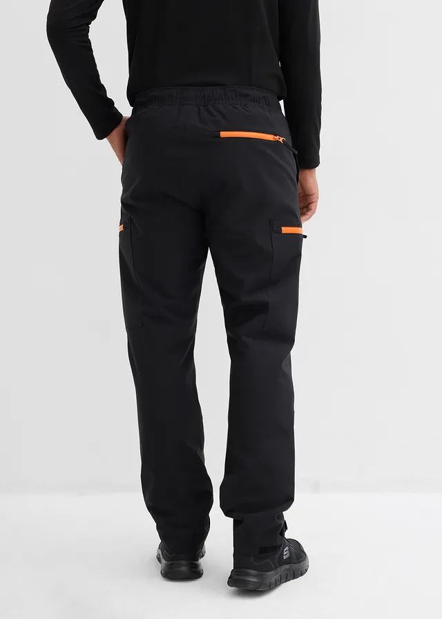 Pantalon cargo imperméable et chaud, coupe ample, Couleur: noir