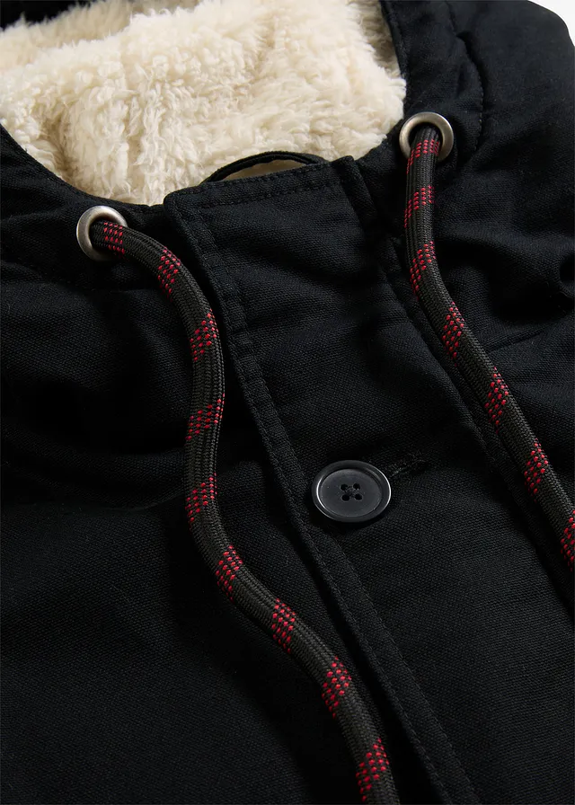 Winterparka met teddy voering in de capuchon • zwart • product-page.page-title-suffix