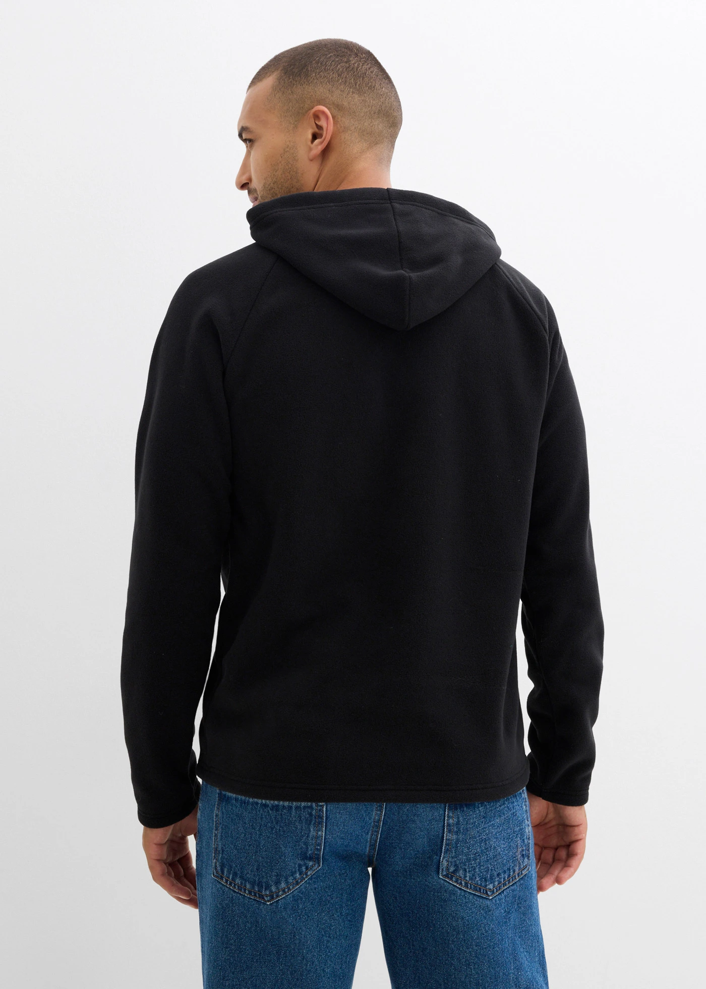 Měkký flísový svetr s kapucí • černá • bonprix obchod