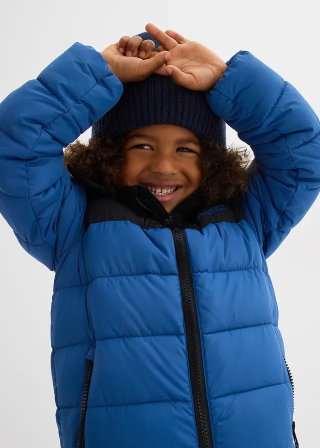 Gewatteerde waterafstotende winterjas • blauw-zwart • product-page.page-title-suffix