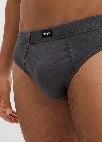 Lot de 5 slips Maxi coton • anthracite chiné • Boutique bonprix