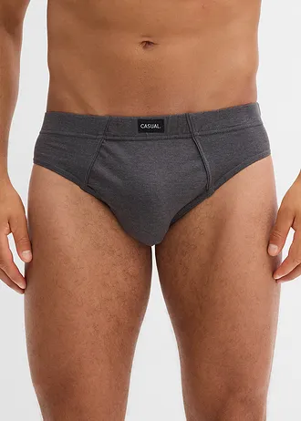 Maxislip met katoen (set van 5), Kleur: antraciet gemêleerd