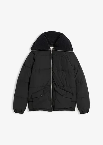 Steppelt dzseki Teddy-gallérral • fekete • bonprix áruház