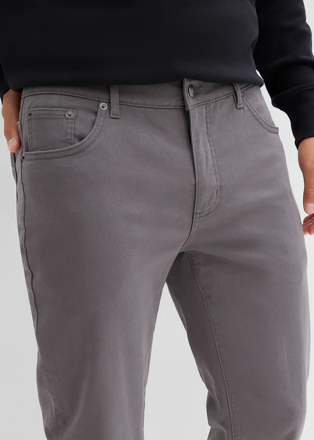 Regular fit stretch thermobroek met een zachte flanellen voering, straight • rookgrijs • product-page.page-title-suffix