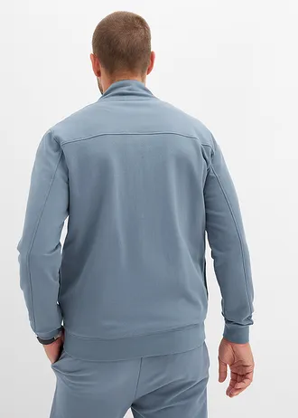 Jachetă casual elegantă din mix moale de bumbac • albastru fumuriu • magazin bonprix