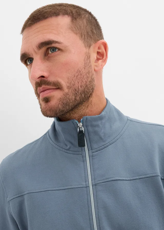 Elegant sweatvest van een zacht katoenmix • rookblauw • product-page.page-title-suffix