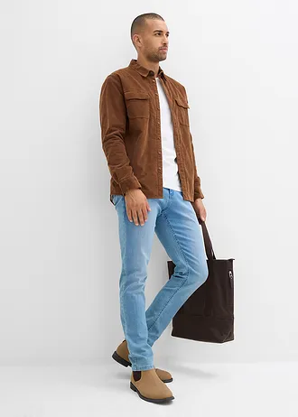 Thermo corduroy overhemd met stretch en warme fleece voering • pimentbruin • bonprix online shop