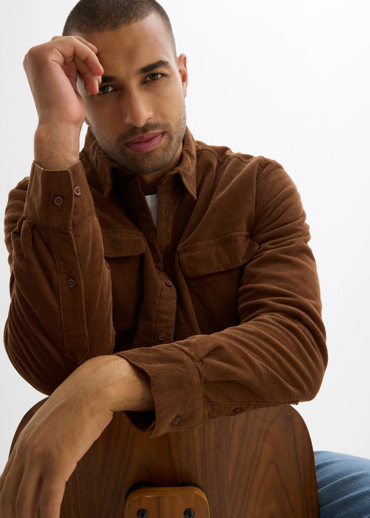 Thermo corduroy overhemd met stretch en warme fleece voering • pimentbruin • bonprix online shop