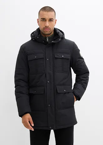 Parka matelassée et déperlante avec poches • noir • Boutique bonprix