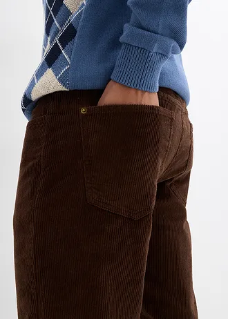 Relexed fit corduroy thermobroek, straight • bruin • bonprix online shop