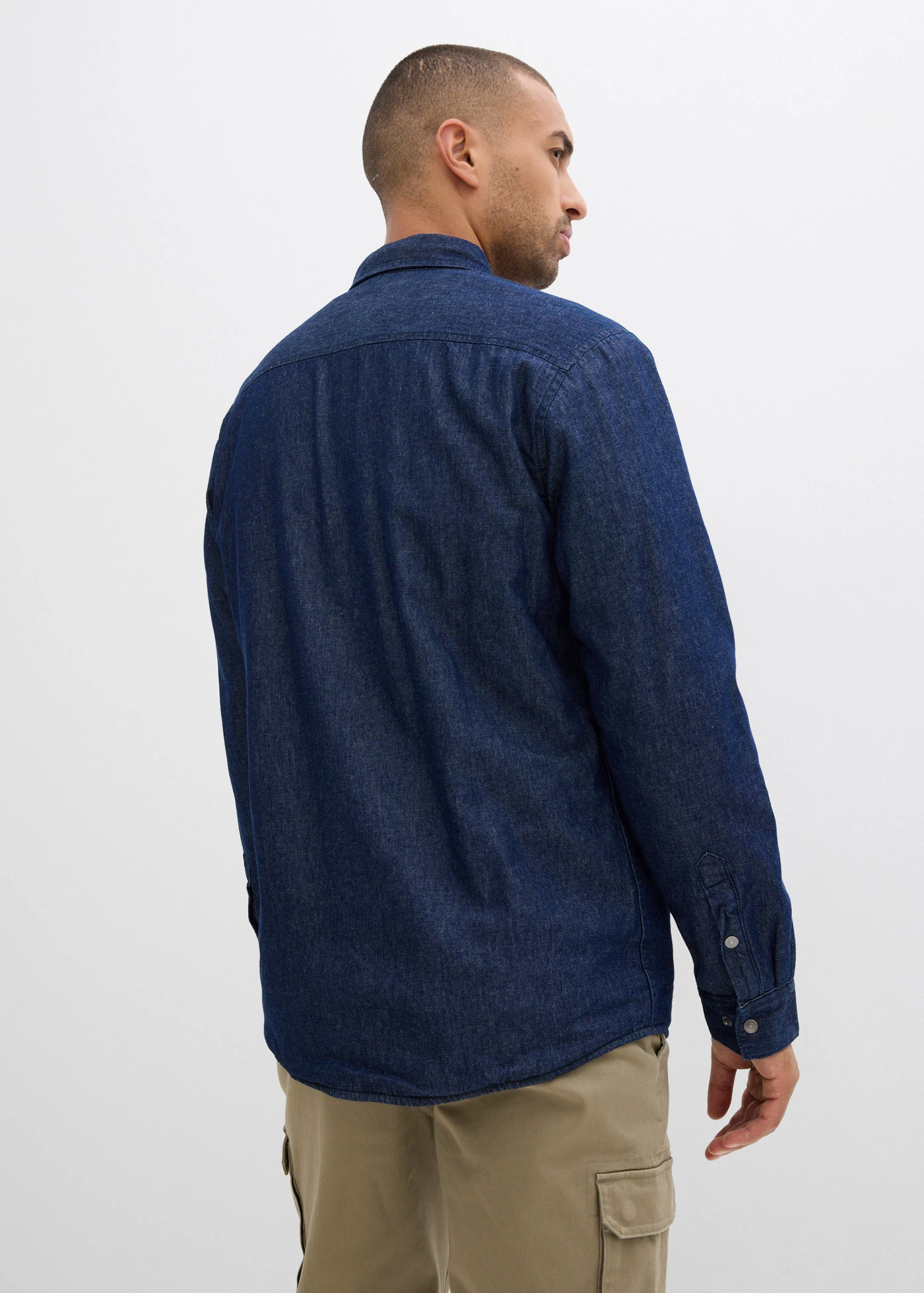 Termo džínová košile s hřejivou flanelovou podšívkou • tmavě modrý denim-béžová • bonprix obchod