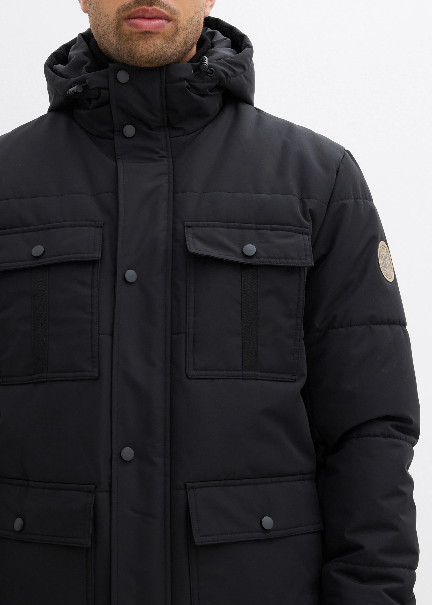 Parka matelassée et déperlante avec poches • noir • Boutique bonprix