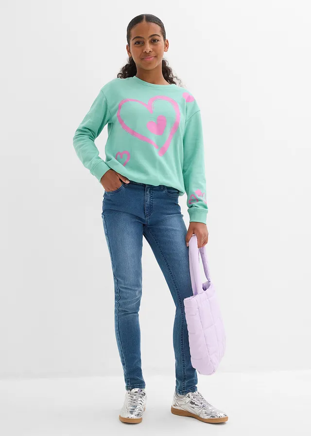 Sweater met ballonzoom van puur biologisch katoen • mint-lilapink met print • product-page.page-title-suffix
