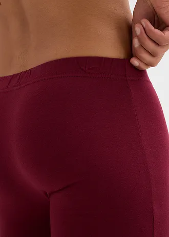 Lange boxer met katoen (set van 3) • esdoornrood-zwart • bonprix online shop