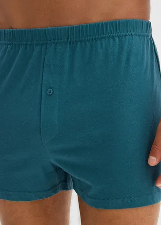 Wijde jersey boxershort (set van 5), Kleur: pepergroen/lichtgrijs gemêleerd/chilirood/antraciet gemêleerd/wijnrood