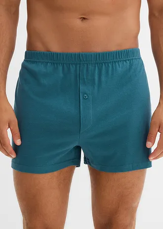 Wijde jersey boxershort (set van 5), Kleur: pepergroen/lichtgrijs gemêleerd/chilirood/antraciet gemêleerd/wijnrood