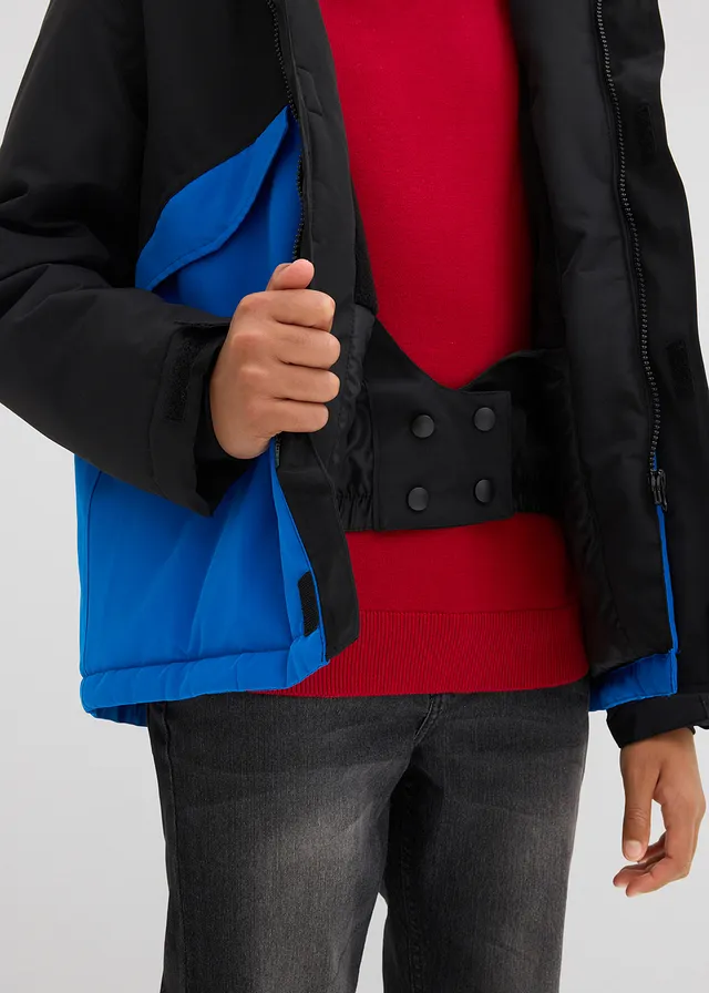 Waterdichte ski-jas, warm gevoerd • zwart - azuurblauw • product-page.page-title-suffix
