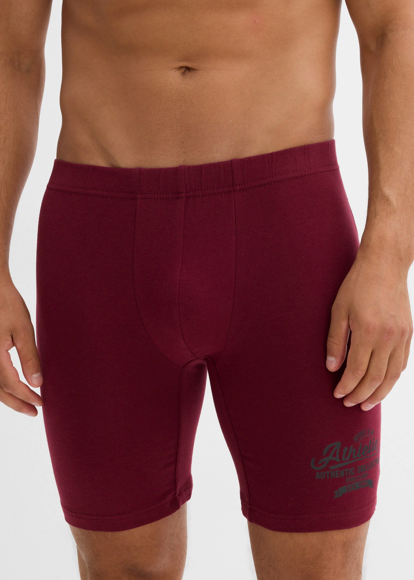 Lange boxer met katoen (set van 3) • esdoornrood-zwart • bonprix online shop