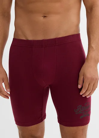 Lange boxer met katoen (set van 3) • esdoornrood-zwart • bonprix online shop