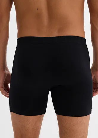 Chiloți boxer midi mulați, cu bumbac (set/5 buc.) • negru • magazin bonprix