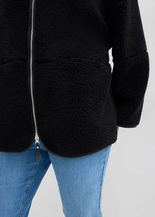 Veste oversize en polaire peluche • noir • product-page.page-title-suffix