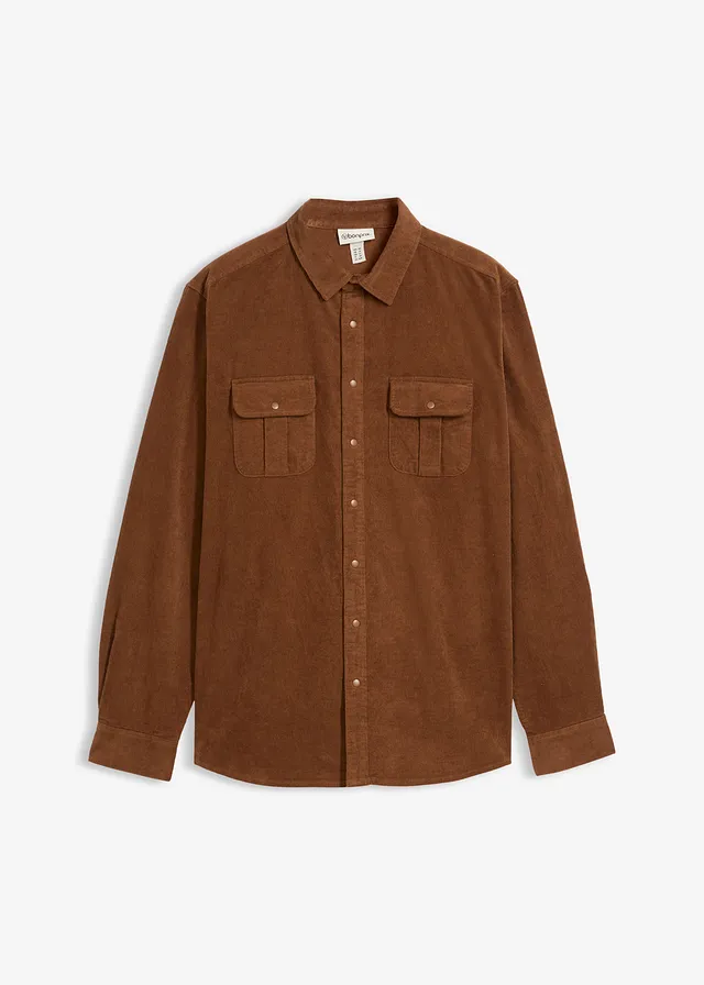 Cămașă reiată din material stretch cu bumbac