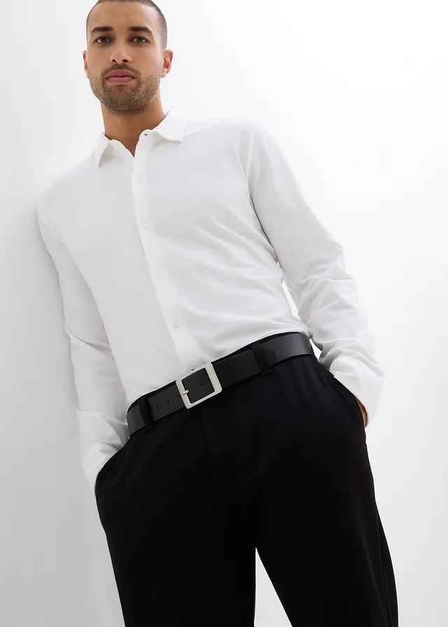 Chemise en piqué de coton ultra-extensible, slim • blanc • product-page.page-title-suffix