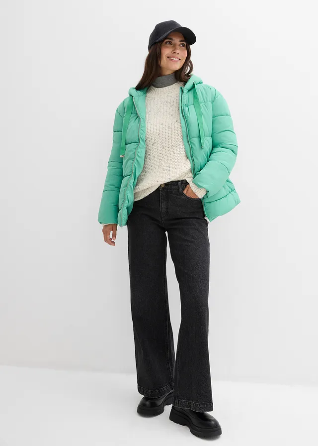 Doudoune oversize gris foncé denim used