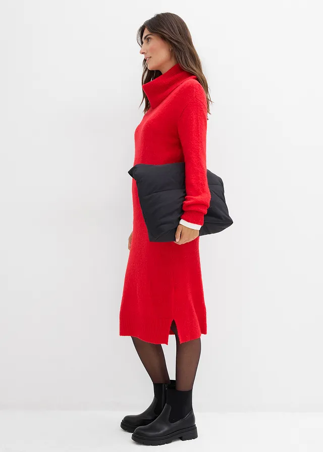 Oversized gebreide jurk met col lavarood