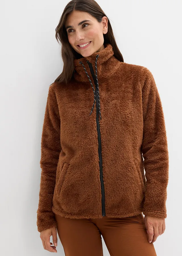 Teddy fleece vest, Kleur: baksteenbruin
